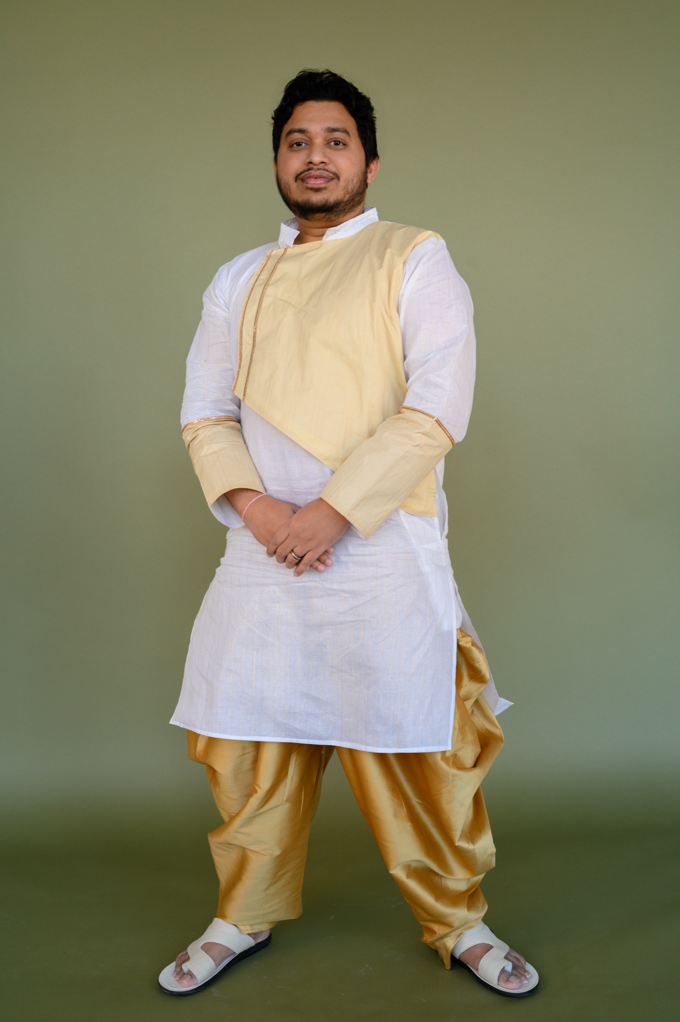 Portrait of Aniket Nagdive in dhoti and kurta